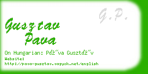 gusztav pava business card